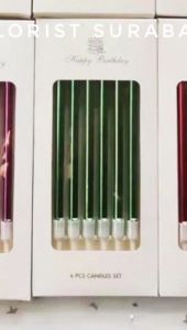 SFS - LILIN BATANG WARNA GOLD SILVER COLORFUL ISI 6 BIJI PER PACK