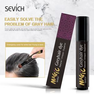 SEVICH Waterproof Temporary Hair Dye Pen Stick Grey Hair Concealer White to Black Natural Herb All Hair Types Hairline Coverage