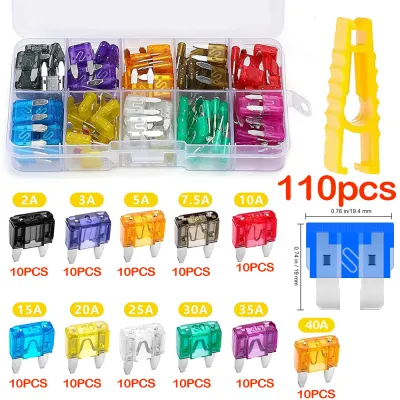 100 ตัว ไมโครฟิวส์ + ตัวคีบ ฟิวส์ /Auto Fuse รุ่นเกรดA รวมขนาด 5 7.5 10 15 20 25 30 แอมป์ ฟิวส์รถยนต์ ฟิวส์มอไซ ฟิวส์มอเตอร์ไซค์ ฟิวส์เครื่องจักร มอไซ รถยนต์ / ฟิวส์ก้ามปู / ฟิวส์เสียบ ฟิวส์ก้ามปู ฟิวส์ขนาดกลาง Fuse Standard สายไฟ ขั้วไฟ