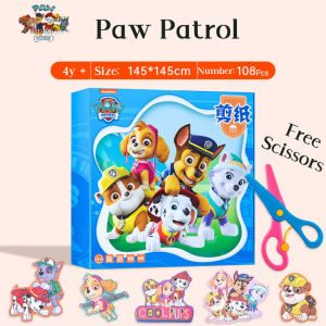 SG Stock [Childrens Day Gift]  108 Pcs Pawl Patrol Paper Cutting for kids Cartoon Paper Cut family time Kids Educational Toy DIY Fun Paper-cutting 3-6 years old handmade material