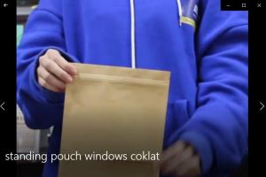 [10 Pcs] Standing Pouch Craft Windows Warna Coklat Ukuran I Kemasan Kopi I Kemasan Paper Ziplock