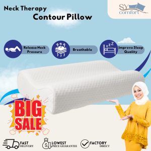 Premium Grade Memory Foam Neck Therapy Contour Pillow Cool Silk Fabric