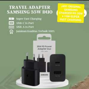 J491 ORIGINAL SAMSUNG CHARGER PD 35W BATOK KEPALA SUPER FAST CHARGING Duo Travel Adapter HP HANDPHON