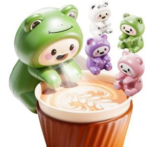GORGE ABS Food Cooling Fan USB Rechargeable Mini Electric Fan Noodle Cooling Fan Portable Cartoon Animal Design Handheld Cooling Fan Kids Mealtime