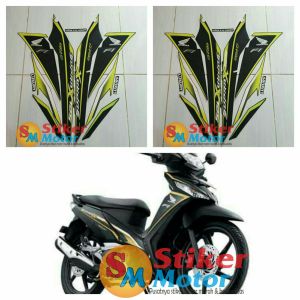 STRIPING HONDA SUPRA X LUXURY 125 2015 HITAM GOLD LIS STIKER MOTOR SUPRA X 125 FI LUXURY