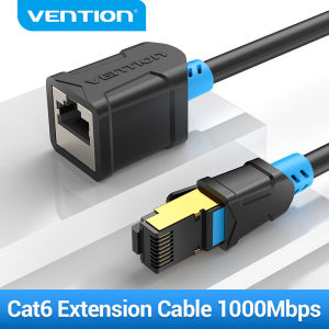 Vention Cat 6 Ethernet Extension Cable RJ45 Cat6 SFTP Male to Female Cat 6 10Gbps High Speed Extension Patch Cable Adapter for PC Laptop Router Cat 6 Network Cable 0.5m 1m 1.5m 2m 3m 5m 8m 10m Cat 6 Lan Cable Extension