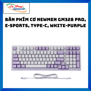 Bàn Phím Cơ Newmen GM328 Pro Type-C White-Purple/White-Grey - Hàng Chính Hãng