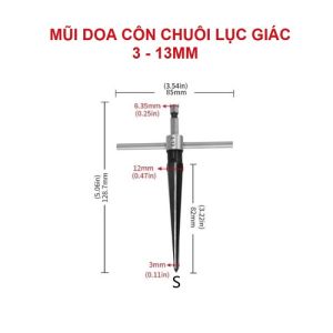 Mũi Khoan Doa 6 Rãnh Dọc 5-16mm Với Tay Cầm Chữ T Dùng Khoan Tay Và Đuôi Lục Giác Dùng Gắn Máy Khoan