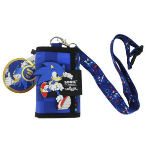 Australia smiggle childrens wallet boys Sonic the Hedgehog clutch wallet leather folder three layers card bag 5 inches
