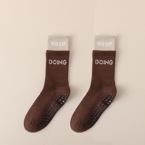 Long Yoga Socks with Grips for Women anti-skid Home House Floor Barre Non-slip Socks Dance Pilates Fitness Cotton Stocking Sneaker Socks