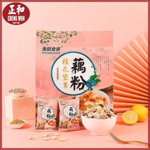 美粥食客 桂花坚果藕粉 500g Lotus Root Powder with Osmanthus and Nuts 桂花速溶颗粒 Serbuk Akar Teratai dengan Osmanthus dan Kacang