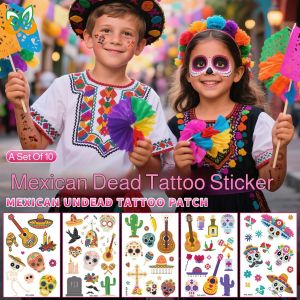 Halloween Skeleton Cartoon Tattoo Stickers Undead Masquerade Tattoo Stickers