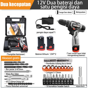 Baterai Mesin bor cordless/Elektrik Drill/ bor listrik/Mesin Bor Impact Drill/Bor cordless brushless/beton besi kayu full set pilihan Bor tanpa kabel