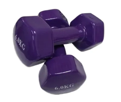Ladies Mini Vinyl Dumbbells 6kg (Purple) (Sold in Pair)