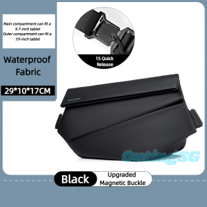 OutingSG® Trendy Mens Commuter Chest Bag / Cycling Bag / Waterproof Biker Bag – High-Capacity Versatile Sports Sling Bag