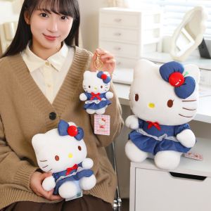 JOJO CASTLE New Sanrio Plush Kawaii Hello Kitty Plush Toy Pink Anime 12/25/33cm Cartoon Soft Stuffed Dolls Lolita Dress Creative Doll Surprise Room Decoration Gift for Girl 凯蒂猫玩偶