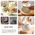 Hũ gốm sành sứ có nắp đựng mỡ lợn kèm thìa, âu sứ gốm đựng mỡ có nắp sang trọng 400 - 1400ml. 
