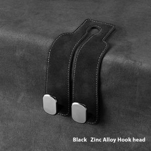 Universal Car Seat Headrest Hook Multi-functional Suede Material Car Metal Double Hooks Car Back Hook Interior Accessories
