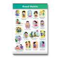 Laminated Good Habits Charts for Kids, Learners and Educators, Colorful Educational Charts. 