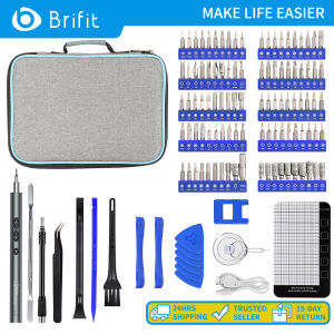 Brifit 120 in 1 Electric screwdriver set Portable electric precision screwdriver set USB-C charging port with LED light 100 pieces 28 mm precision bits suitable for mobile phones watches cameras computers and other precision equipment repair tools
