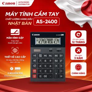 Máy tính Canon AS-2400 màn hình gập 3 nấc hiển thị 14 số bảo hành 3 năm dùng cho cửa hàng các shop bán hàng