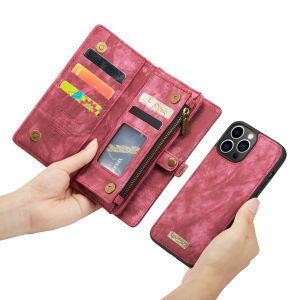 For Samsung Galaxy S25Edge S25 S25Plus S25Ultra S25FE Cases Luxury Retro PU Leather Card Holders Large Capacity Detachable Zipper Wallet Casing Cover
