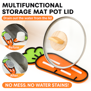 Multifunctional silicone pot lid storage mat kitchen stove draining mat