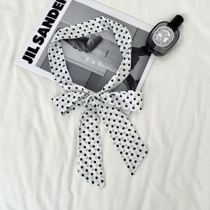 Polka Dots silk scarf for women twilly scarf for bags handle headband for women hair accessories for women SJ0879