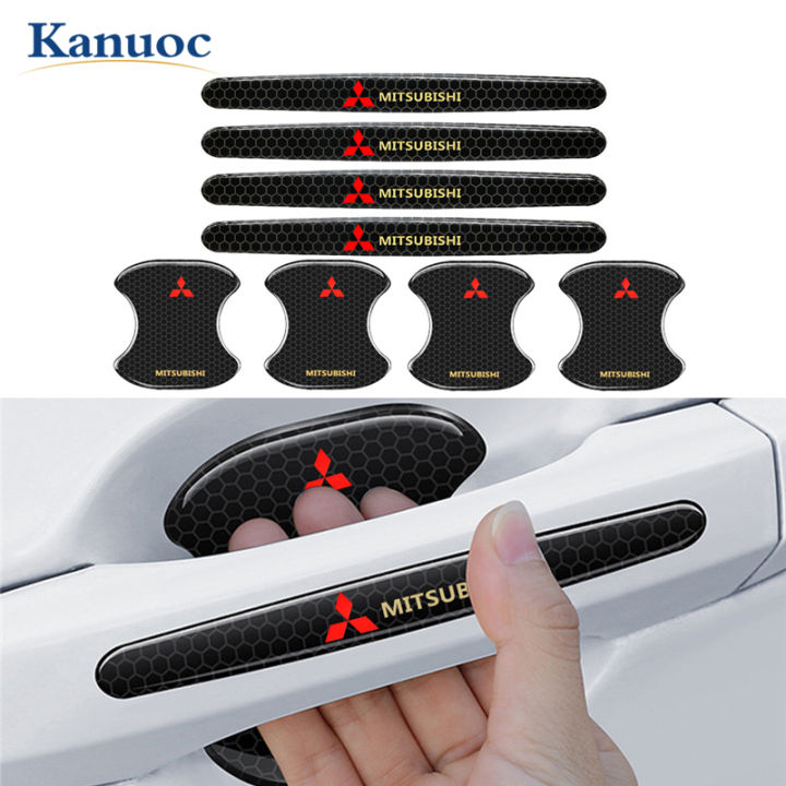 8Pcs Car Door Handle Protection Strips Auto Door Bowl Sticker for