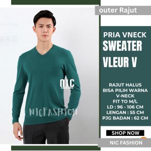 Sweater Rajut Pria Korea Style Vneck Switer Cardigan Vleurr - NIC