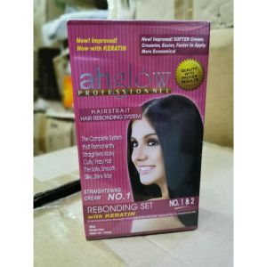 Ahglow hair rebonding cream set 165g