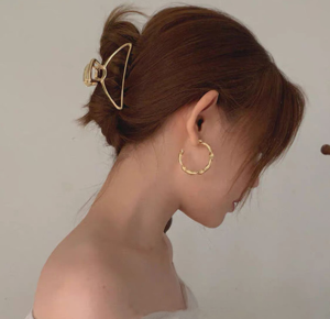 Vintage Elegant Korean Metal Hair Clip 7-7.5cm Strong Metallic Hair Claw Hair Clamp Grip [SG Hair Lover]