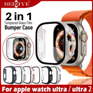 Glass+Cover For apple watch Ultra / Ultra 2 case 49mm Bumper Tempered Screen Protector 2 in 1 Tempered glass film +case bracelet apple watch band Accessories