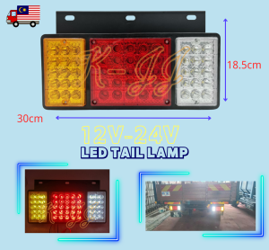 UNIVERSAL 12V/24V Tapak Besi Plat Keluli Lampu Belakang/Brek/Isyarat/Undur Lori Treler Trak Bas ISUZU NPR HICOM HINO