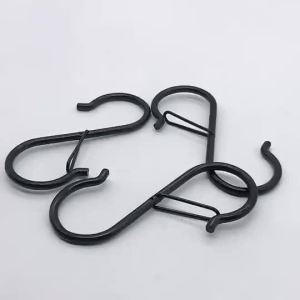 Feelife 1/10pcs S Shaped Metal Hanging Hooks Safety Buckle Design Windproof Hook Hanging Heavy Duty Hook Clasp for Kitchen Storage