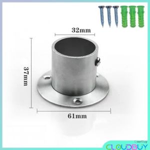 CL.Buy 1pcs Stainless steel Round Tube Pipe Curtain Rod Holder Flange Seat