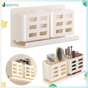 JOCESTYLE Aluminum Toothbrush Holder Waterproof Multifunctional Bathroom Shelves Wear Resist Electric Shaver Storage Rack Comb Brush Hair Dryer Organizer