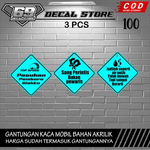 (COD) PAKET ISI 6 PCS Gantungan Kaca Akrilik Bebas Custom Variasi Terbaru Gantungan Mobil Dan Truck Kode 100