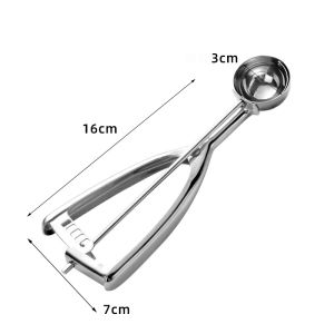 Stainless Steel Small Ice Cream Scoop 3cm 3.5cm 30mm 35mm Icecream Cup Cake Skop Biscuit Biskut raya Cookie dough kukis