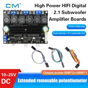 diymore DC 10-25V TPA3116D2 Audiophile HIFI Digital Audio Amplifier Board 50W*2+100W High Power 2.1 Channel Subwoofer with Extension Cable