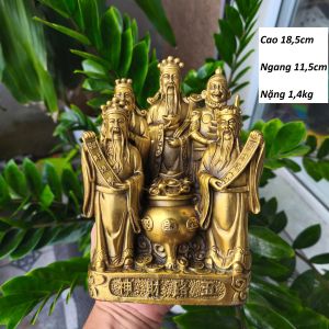 Tượng ngũ vị thần tài phong thuỷ chất liệu bằng đồng vàng SA099