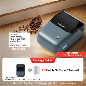 Niimbot B1 / B21PRO / B31 label printer coffee bean milk tea cup stickers transparent waterproof stickers for drinks creative DIY color logo can be connected to mobile phones home kitchen storage small label machine 