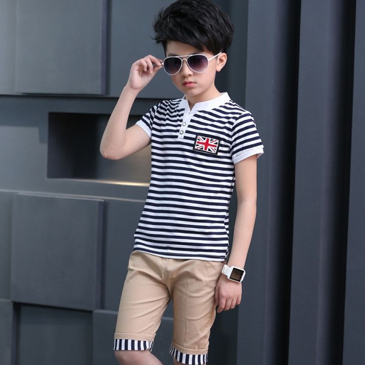Summer Boys Clothes New Casual Children Clothing Sets Short Sleeve