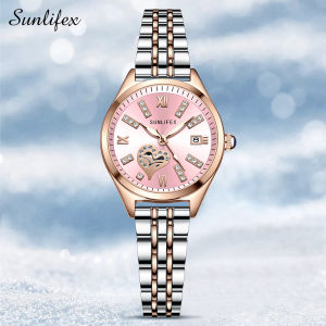 Sunlifex Jam Tangan Wanita Mode Korean Retro Elegan Tali Paduan Jam Tangan Cewek Original 6000