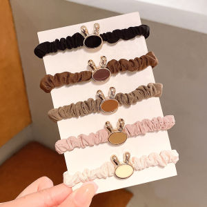 Set 5 Dây Cột Tóc Nữ Thỏ Màu Trà Sữa Xinh Xắn Phong Cách Hàn Quốc- Phụ Kiện RYRY