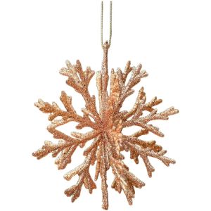 Sacesr 3D Design Christmas Tree Pendant Glitter Finish Plastic Material Snowflake Hanging Ornament Hanging Loop Design 12CM Size T4N8K