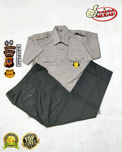 Baju PDH Satpam Coklat Stelan Lengan Pendek: Seragam PDH Satpam Security Coklat Terbaru