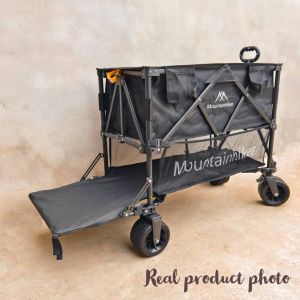 Mountain Hiker Double Deck Large Size Camping Wagon Foldable Camping Trolley Cart Hand Pull