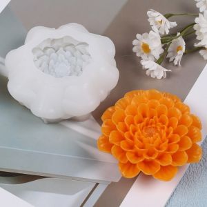 LUSIT Reusable Silicone Candle Mold Handmade White DIY Craft Ornament 3D Flower Candle Silicone Mold Soap Aromatherapy