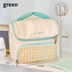 Quivlox Travel Makeup Bag Leather Waterproof Portable Large Capacity Toiletry Organizer Beg Perjalanan